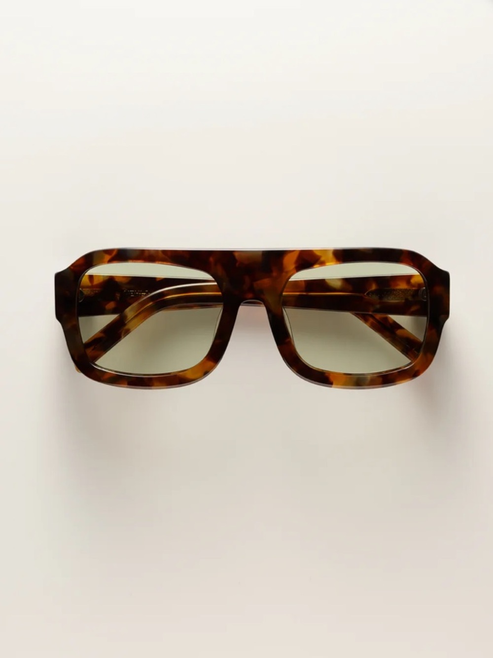 VEHLA Kaia Tortoiseshell/Sage Square Aviator Sunglasses
